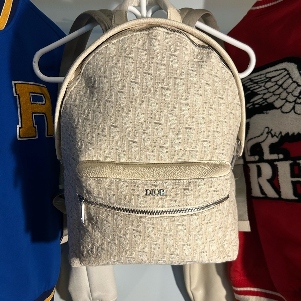 White Dior Rider Oblique Backpack - Picture 3 of 9
